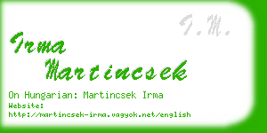 irma martincsek business card